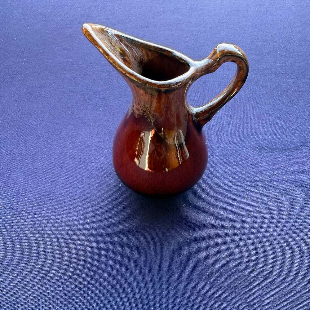 Vintage Pitcher Mini Ewer Brown Drip